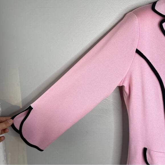 MISOOK Blazer Jacket Womens Size Small Petite Knit Petal Pink Feminine Easter - Picture 3 of 9
